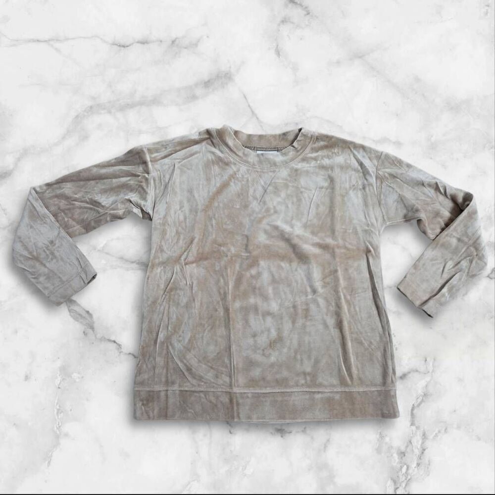 J Jill Nude Tan Colored Velour Crewneck Size XS
